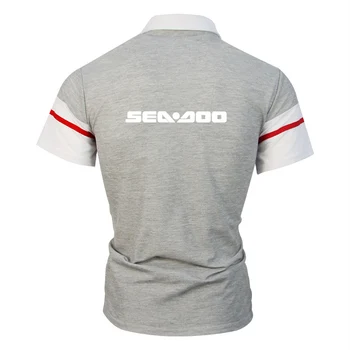 Sommeren Nye Mænd ' s Sea-Doo Seadoo Moto Komfortable Korte Ærmer Polo Shirt Fashion High Street Sort og Hvid Syning T-shirt