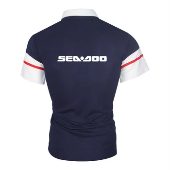 Sommeren Nye Mænd ' s Sea-Doo Seadoo Moto Komfortable Korte Ærmer Polo Shirt Fashion High Street Sort og Hvid Syning T-shirt