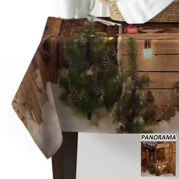 Sommerhus i træ juletræ Bell Dekoration Stol Dække for spisebordet Dække stolebetræk Stole til Køkken Dug