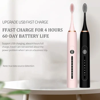 Sonic elektrisk tandbørste smart tandbørste ultralyd automatisk tandbørste USB hurtigt genopladeligt voksen voksen Vandtæt 1