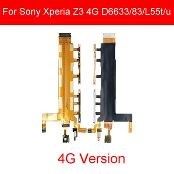 Sony Xperia Z3 D6653 D6603 D6643 3G 4G On/Off Strøm Volumen Knap, Flex Kabel Med Mikrofon Vibrator