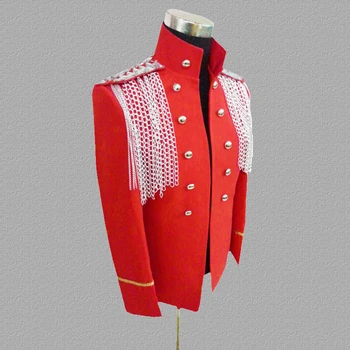 Sort blazer mænd passer designs jakke herre kostumer til sangere tøj dance star stil kjole stå krave sort rød