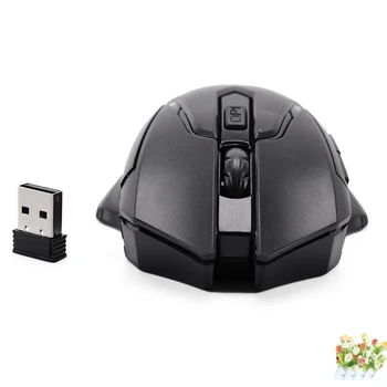 Sort/Blå Praktiske 2.4 GHz USB Optical Wireless Gaming Mouse Gamer Mus Til PC Bærbar Computer 3200DPI Professionel 6 Nøgler