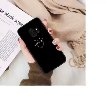 Sort Enkle Linjer Kærlighed Hjerte Phone Case For Samsung Galaxy A50 A30 A71 A40 S10E A60 A50s A30s Note 8 9 S10 Plus S10 S20 S8