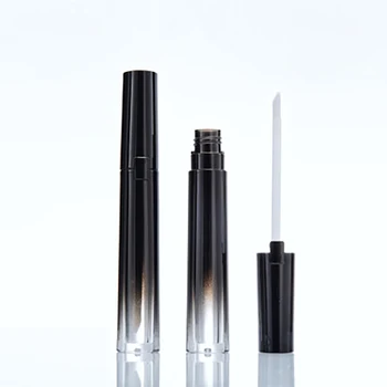 Sort lipgloss rør med pensel, sort gradient flydende læift rør, plast DIY Kosmetiske Genpåfyldelig Emballage