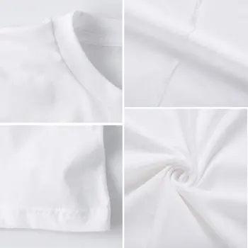 Sort Symbol på Kaos Evige Mester på Hvid T-shirt i Bomuld Shirt S-5XL