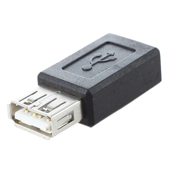 Sort USB 2.0 Type A hun til Mikro-USB-B Female Adapter Plug Converter