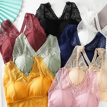 SP&CITY Sexy Lace Bralette Kvinders Bra Hule Gennemsigtig Push Up Bh Med Polstring Ingen Fælge Indsamle Undertøj Solid Farve For Kvinder