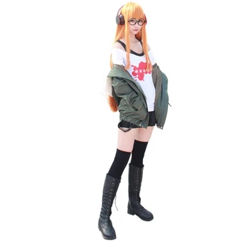 Spil Persona 5 Futaba Sakura Cosplay Kostume Kvinder, Piger Halloween Komplet Sæt P5 Uniform Passer Til Afslappet Frakke, Jakke, Skjorte