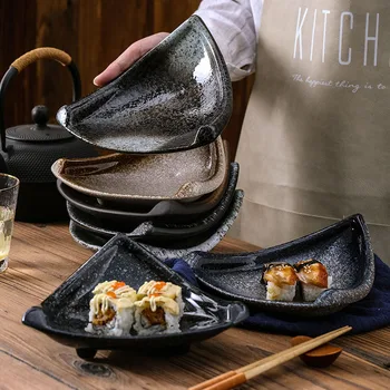 Spiler-formet Kreative Plade Sushi Tallerken Keramiske Sashimi Plade Personlig Snack Tallerken Japansk Stil Speciel Restaurant Pla