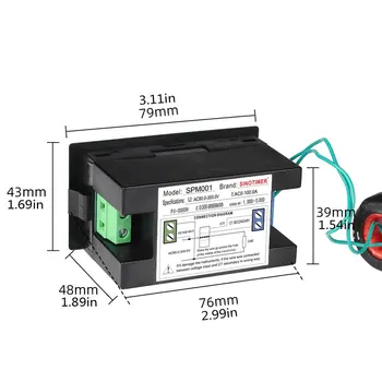 SPM001 Voltmeter Og Amperemeter AC Elektrisk Display Strøm Spænding Voltmeter Og Amperemeter Panel Reset Power Meter