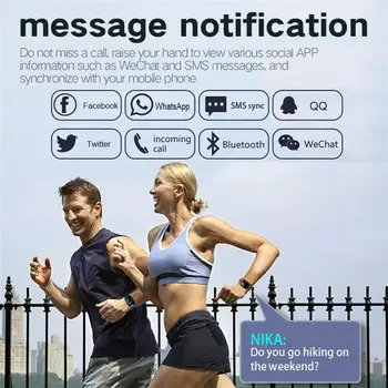 Sport Smart Ur Mænd Kvinder Smartwatch Armbåndsur pulsmåling Opkald Besked om meddelelse for Mobiltelefoner