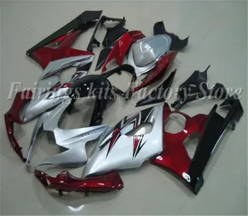 Sprøjtestøbning Nye ABS Motorcykel Fairing Kit Passer til Suzuki GSX-R1000 2005 2006 GSXR1000 Karrosseri sæt Custom Rød Grå