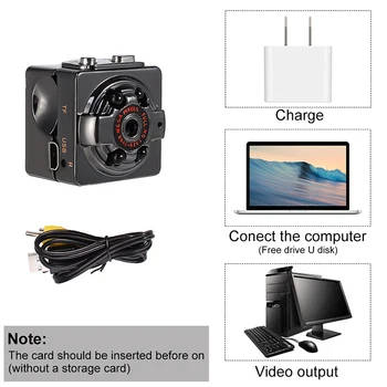 SQ8 Mini Kamera, 1080P HD Lille kamera sport udendørs infrarød night vision full HD antenne-optager DV-Video mini videokamera