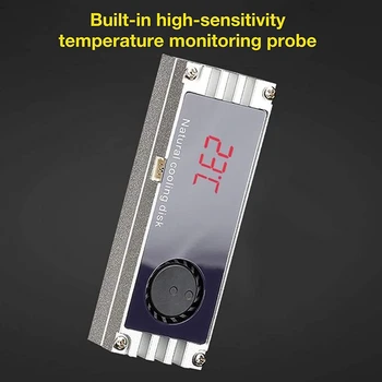 SSD Heatsink Køligere OLED-Digital Display-M. 2 NVME 2280 Solid State Disk-Køler køleventilator Heat Termisk Pad