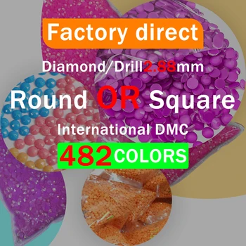 SSmall Parce 1,2 g Pr Pose *10 poser 485DMC Farver 5D Diamant Colordul øvelser, Runde Rhinsten Mosaik Broderet Korssting