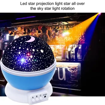 Star Projektor Lampe Børn Soveværelse LED Nat Lys Baby Lampe Indretning Roterende Stjerneklar Børnehave Månen Galaxy Projektor bordlampe