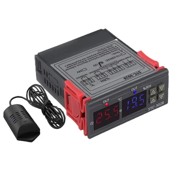 Stc-3028 Digital Temperatur Luftfugtighed Meter 110-220V 10A Termostat Dual Display Termometer Hygrometer Controller Justerbar 0~