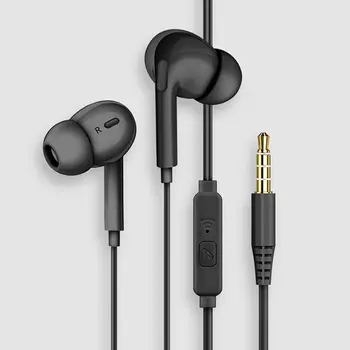 Stereo Bass Høretelefoner I Øret, 3,5 Mm Kabel Hovedtelefoner Metal Hifi Hovedtelefoner Med Indbygget Mikrofon for håndfri Spil Hovedtelefoner