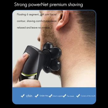 Stil 6 i 1 Genopladeligt Elektrisk Shaver Seks Flydende Hoveder Skaldede Hoved til Barbermaskine Grooming Kit Shaver til Mænd
