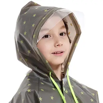 Stjerne Mønster Regnfrakke med Hætte til Børn Vandtæt Børn Regn Frakke Drenge Piger Poncho Regntøj Rainsuit Udendørs Regn Gear