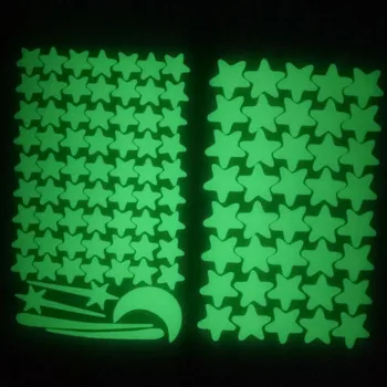 Stjerner lyser I Mørke Wall Stickers Peel Stick Malede Vægge Metallisk Vinyl Polka Wall Decor Klistermærke til Baby Planteskole DIY