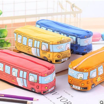 Stor Kapacitet penalhus Dyr bus Pencilcase Skole Pen Tilfælde af, at forsyningen Blyant Bag Skolen Kasse Blyanter Pose Søde Papirvarer