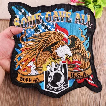 Stort broderi store patch lettet eagle fugl dyr tegnefilm patches til taske badges applique patches til tøj EQ-885