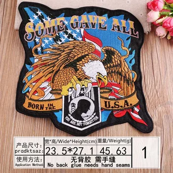 Stort broderi store patch lettet eagle fugl dyr tegnefilm patches til taske badges applique patches til tøj EQ-885