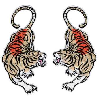 Stort broderi store patch tiger dyr tegnefilm patches til taske badges applique patches til tøj EQ-456