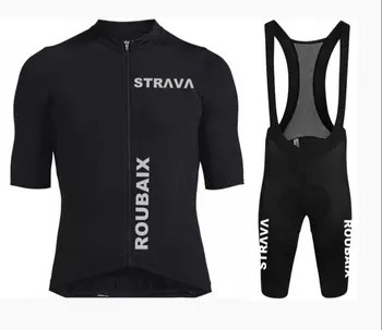 STRAVA ROUBAIX Trøje sætter Bicycle Kort Ærme Cykling Tøj Cykel maillot Trøje Bib shorts mtb jersey