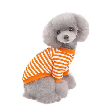 Stribet Dog Shirt I Bomuld Casual Pet Tøj Til Små Og Mellemstore Hunde Shirt Hvalp Pet Tøj Til Hunde Vest Ropa Perro