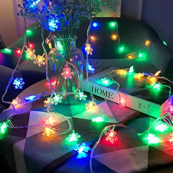 String Lys LED juletræspynt Snefnug Stjerner Eventyr Snefnug Lampe Haven Hegnet Korridor juletræ Lampe