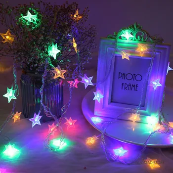 String Lys LED juletræspynt Snefnug Stjerner Eventyr Snefnug Lampe Haven Hegnet Korridor juletræ Lampe