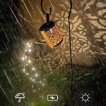 Strygejern Brusebad Lampe Sol Haven Kunst LED Lys Innovative Offentlig Indretning Med Vanding Kan Fe Kobber Ledning, String Lys