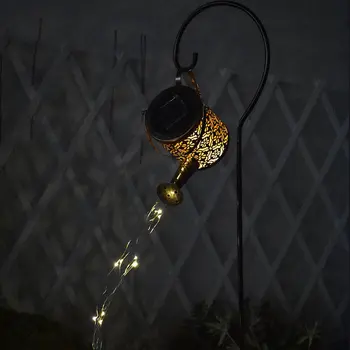 Strygejern Brusebad Lampe Sol Haven Kunst LED Lys Innovative Offentlig Indretning Med Vanding Kan Fe Kobber Ledning, String Lys