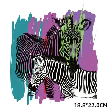 Strygejern på Zebra Ugle Patches til Tøj DIY kortærmet T-shirt Heat Transfer Vinyl Klistermærker Termiske Tryk