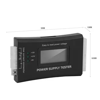 Strømforsyning Tester for LCD-Skærm Computer Strømforsyning Diagnostiske Tester PC-strømforsyning/ATX /BTX /ITX-Kompatibel Sort
