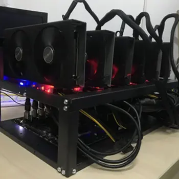 Stål Mønt Open Air Miner Minedrift Ramme Rig Tilfælde Op Til 6-8 GPU Ethereum Bitcoin Mining Rig Aluminium, Stabelbar Minedrift Ramme