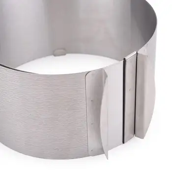 Stål Udtrækkelig Cirkel Mousse Ring Kage Sølv Bageforme Farve, Form Værktøjer Størrelse Decorationg Justerbar D6A3