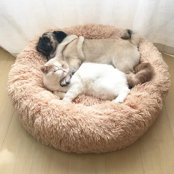 Super Blød Hundeseng Plys Kat Mat Hund Senge Til Store Hunde Bed Labradors Hus Rund Pude Pet Produkt Tilbehør Dropshipping