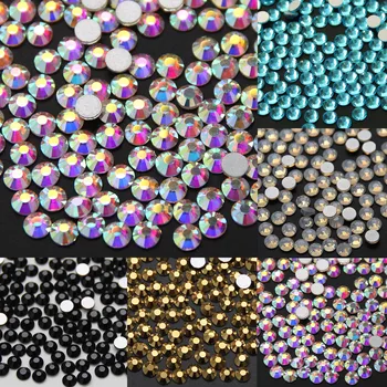 Super Glitter Crystal AB Ikke Hot Fix Rhinestones SS3-SS50 FlatBack Strass Syning&Stof Tøjet Nail Art Dekorationer Rhinestones