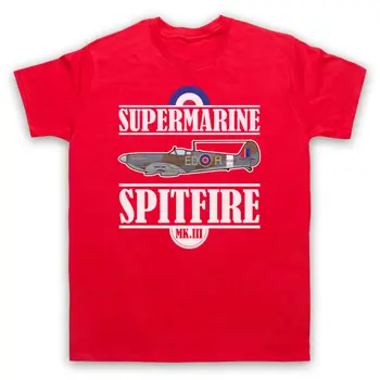 Supermarine Spitfire MK III Britiske Fighter WW2 Mænd ' s Besætning Hals Casual Grafiske t-Shirts