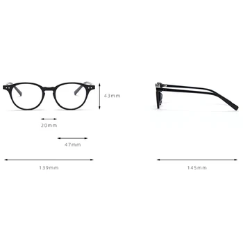 Swanwick runde briller ramme håndlavet acetat nitte tilbehør optisk brillestel mænd sort koreansk stil, høj kvalitet