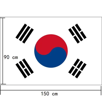 Sydkorea Flag Hængende Polyester Udskrivning Nationale Banner Parade Fotografering Rekvisitter Festival Hjem Stue Vægdekoration