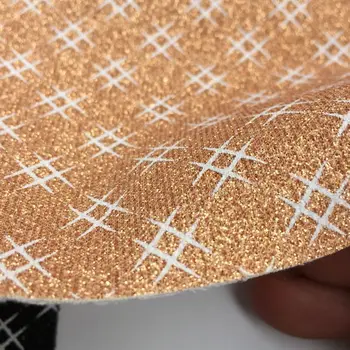 Syntetisk PU Tegn mark glitter læder materiale