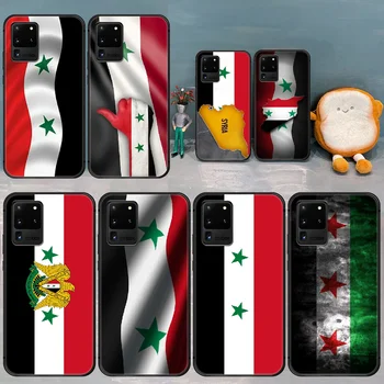 Syrien Flag Telefonen Tilfælde Dække Skroget Til Samsung Galaxy S 7 8 9 10 e 20 FE uitra plus Note 9 10 20 sort Etui Maleri Shell Tendens