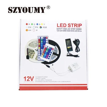 SZYOUMY 100M 5050 RGBW LED Strip DC12V Fleksibel Lys 60Led/M 300LED RGBW/RGBWW 20 x 40key Controller 20pcs 12V 5A