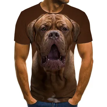 Sød hund mønster kortærmet T-shirt til mænd casual toppe sommer mode 3DT-Shirts til mænd O-hals skjorte plus size streetwear