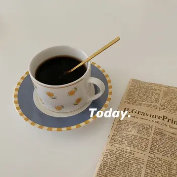 Sød Retro franske havestil Keramiske Daisy med Kaffe Kande Mælk Cup Plade Sæt eftermiddagste Skål Morgenmad, Kaffe Kopper